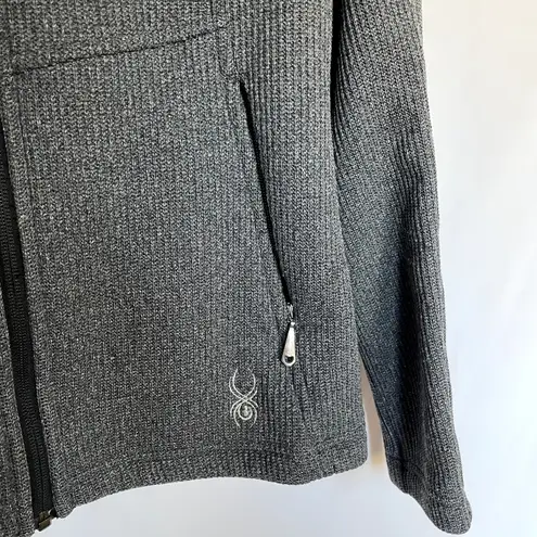 Spyder core sweater gray insulated zip up jacket pockets women's size medium