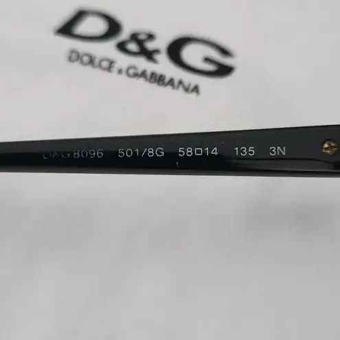 Dolce & Gabbana Womens Sunglasses Black Frame Gradient Lens 58mm Case Box Italy