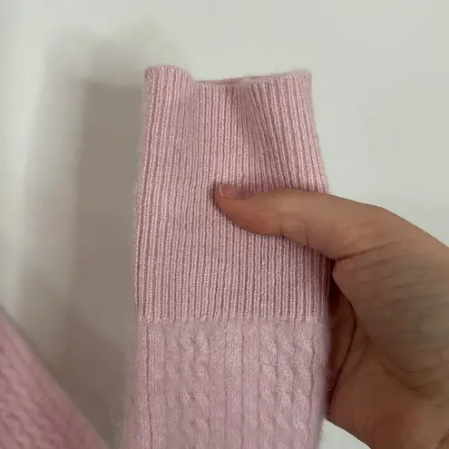 Investments Vintage powder pink cashmere cable knit turtleneck sweater size S