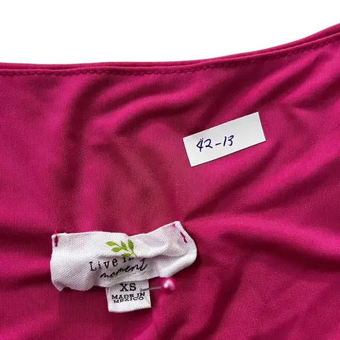 Live in the Moment Pink Ruched Crop Tank Top Women Size XS | 42-13