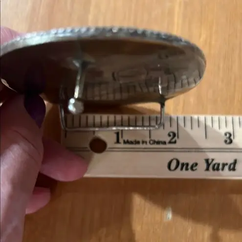 Vintage Oval Metal Silver Raw Semi