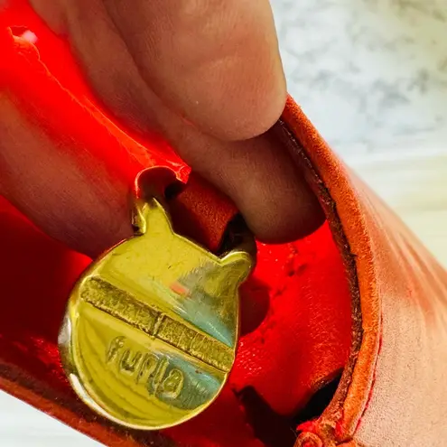 Furla Italy GENUINE Leather Color Red Orange