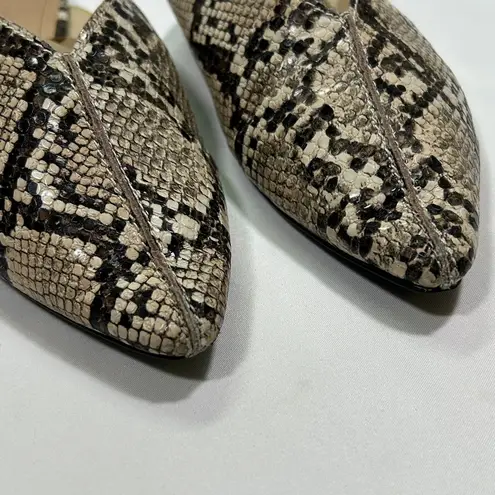 Zara Pointed Toe Snake Print Mules Slip