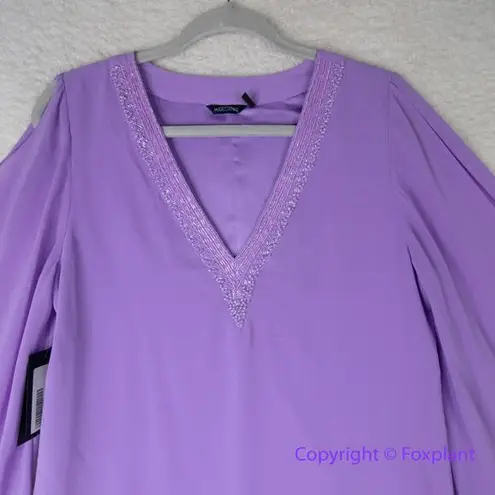 Marciano New! by Guess Soft Lavender Split Sleeve Chiffon mini Dress/ top, S