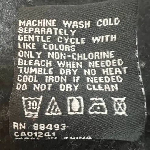 BNCI Colorblock Open Front Women's Cardigan Size Small Cap Sleeves Long Line Black