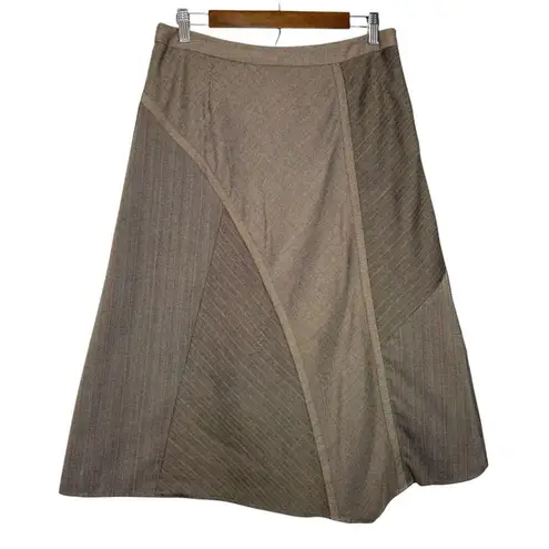 Vintage J Jill Skirt 10 Asymmetrical Lagenlook Boho Gypsy Patchwork Lined Midi Brown