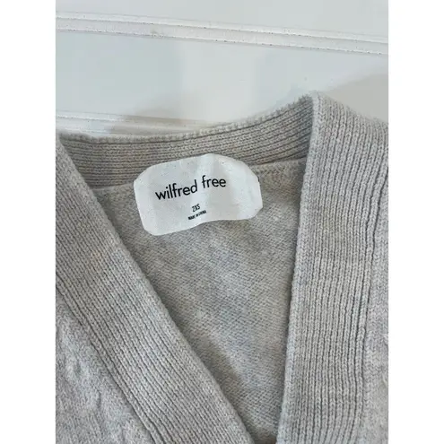 Wilfred  Free Womens Gray Merino Wool Cropped Cardigan V-Neck Topper Size 2XS