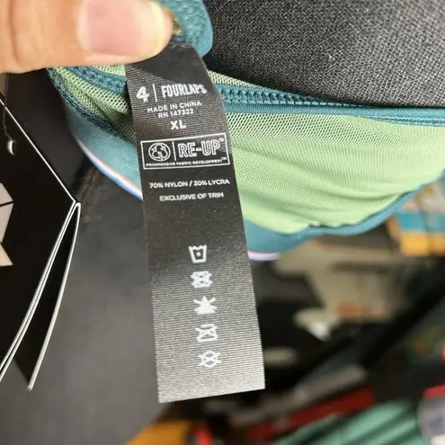 FourLaps Women’s Circuit sports bra Deep Teal/ Dark Ivy XL Green