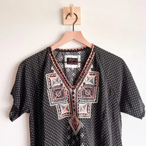 Johnny Was Biya Zoe 100% Silk Embroidered Dress Size XS