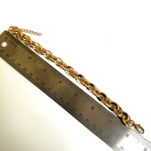Gold tone link chain bracelet