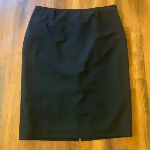 Anne Klein AK  pencil skirt women’s 12 black stretch back slit side zip lined