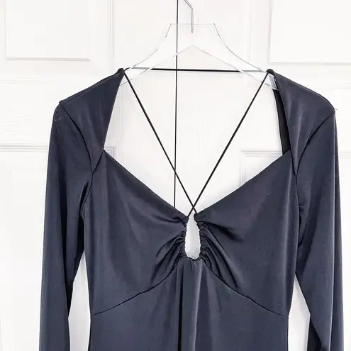 Jason Wu Black Silky Knit Strappy Midi Dress