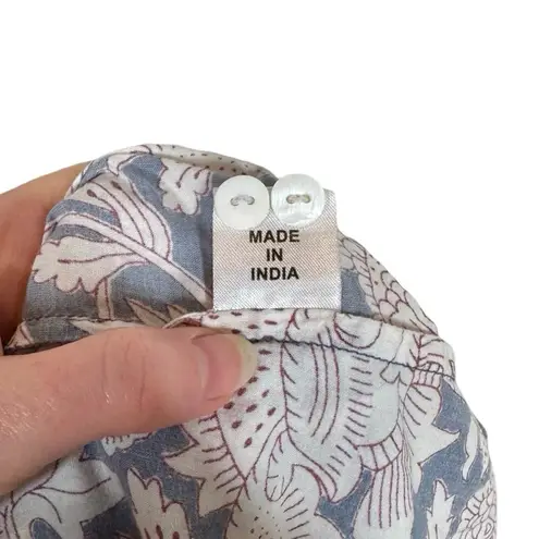 Pax Philomena Laura Floral Gray Block Print Long Sleeve Pajamas Set Size L