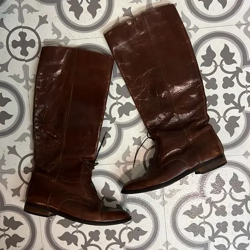 🌺 Marc Alpert Leather Victorian Style Riding Boot B34 Brown Size 7
