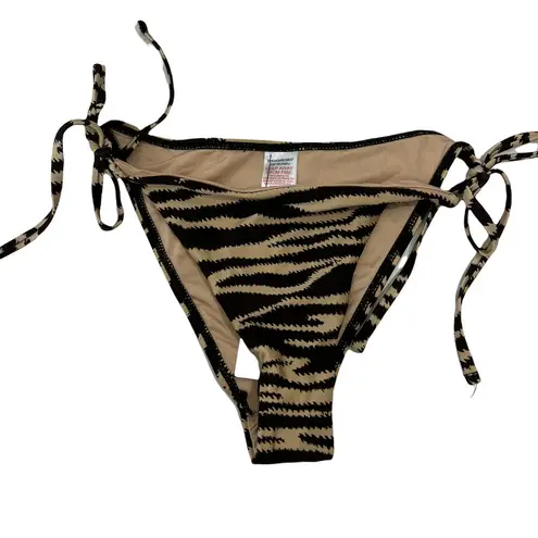 Topshop  tiger print tie side bottoms in neutral