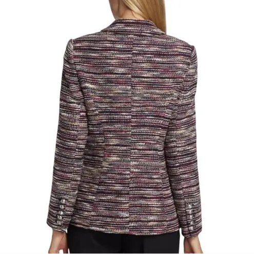 Elie Tahari Womens Blazer Size 10 Tweed Double Breasted Metallic Holiday Jacket