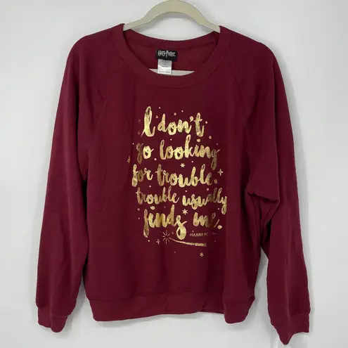 Harry Potter RED WITH GOLD GRAPHIC DESIGN LIGHTWEIGHT SOFT SWEATSHIRT SIZE XL