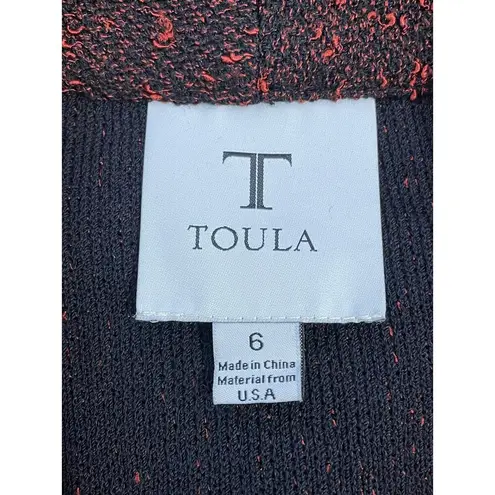 Toula Jacket Size 6 Red Knit Wool Blend Ruffled Collar Office Preppy Twee NWT