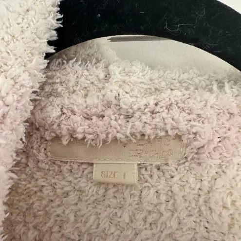 Barefoot Dreams Women’s Size 1 Pink White Striped Robe with Belt