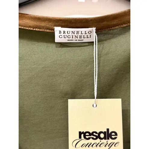 Brunello Cucinelli Sleeveless Scoop Neck Tank Top Metallic Brown Women's Size XS