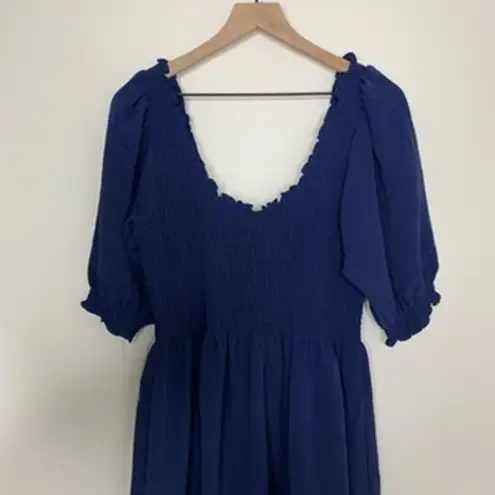 Hill House The Luisa Nap Blue Navy Crepe Dress Womens New Size XL