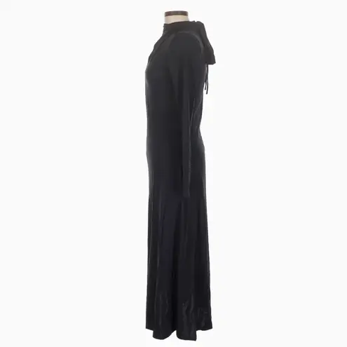 Modern Citizen Helena Black Scarf Neck Jersey Midi Dress XS Keyhole Jersey