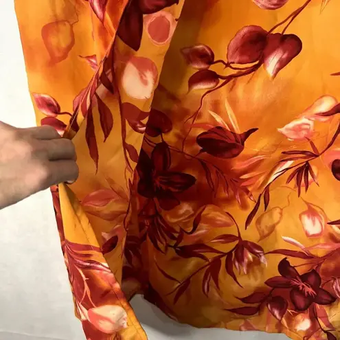 C&S Designs Tropical Maxi Wrap Skirt Size Medium Orange