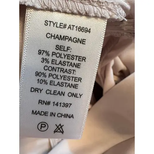 Drape Front Satin Cami V Back Astr The Label Bodysuit Champagne size S