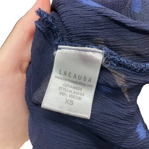 Lacausa Factory Sheer Long Dress in Luna Wash Navy Blue Size XS