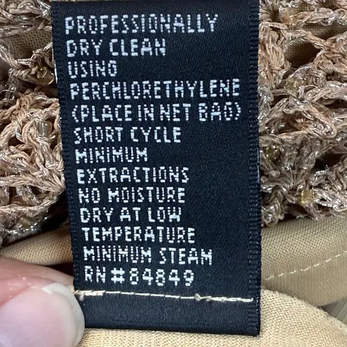 Carmen Marc Valvo metallic crocheted knit Tank Top Sleeveless Lined Party Top 2X