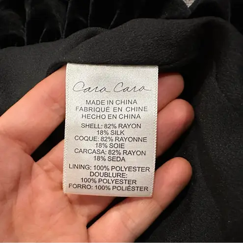 Cara Cara Veronica Black Velvet Bubble Dress 2 NWOT