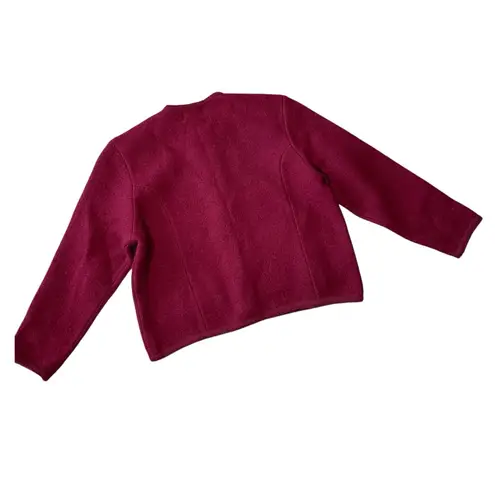 VINTAGE TALLY HO 100% Wool Sweater Blazer Cardigan Jacket Red Size L