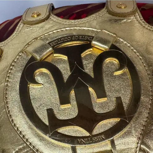 Miss Tina Caged Beast Gold Leather Handbag