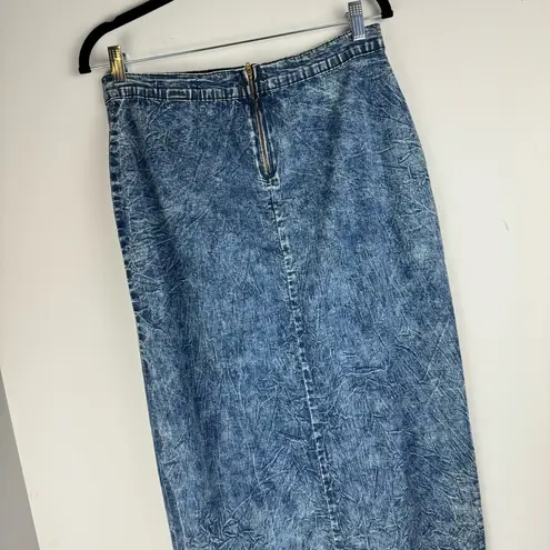 Judy Blue Denim Midi Maxi Skirt Sz 1XL Acid Wash Stretch High Slit A Line