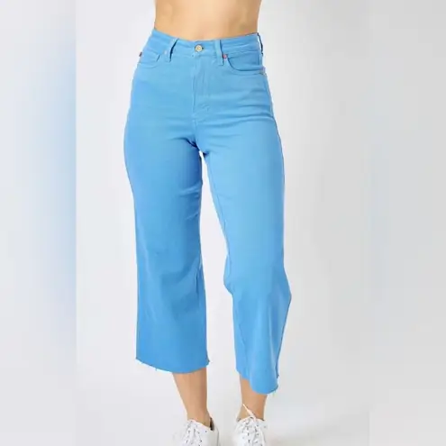 Judy Blue Tummy Control Crop Wide Leg Jeans Sky Blue 88843 Women’s Size 13 / 31