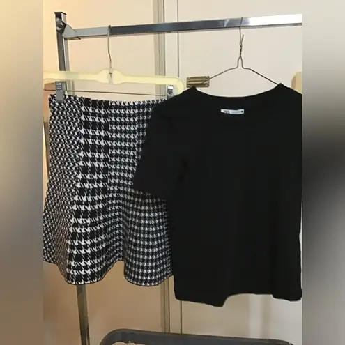 Milly women black fit & flare skirt with free Zara t-shirt US petite small