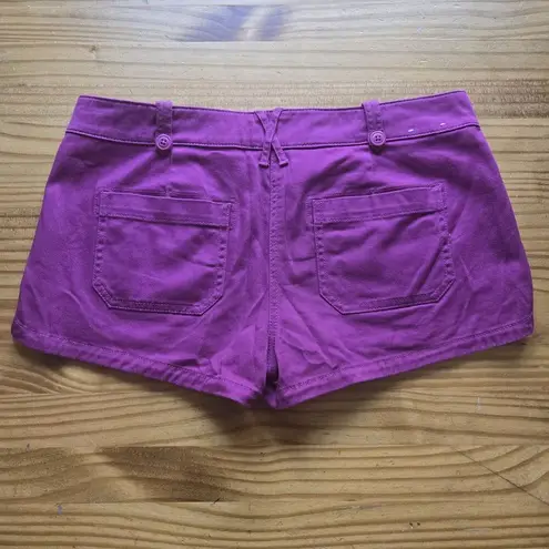 Vintage Y2K dELiA*s Tibbi Purple Magenta Low Rise Utility Style Shorts Size 5/6