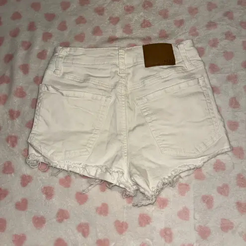 Aeropostale white jean denim shorts high rise shorty Size Xsmall