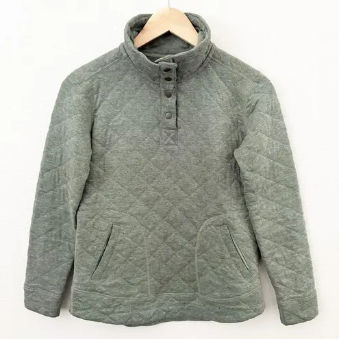 Marmot | Roice Pullover Crocodile Heather Green Jacket Snap Sweatshirt | Small