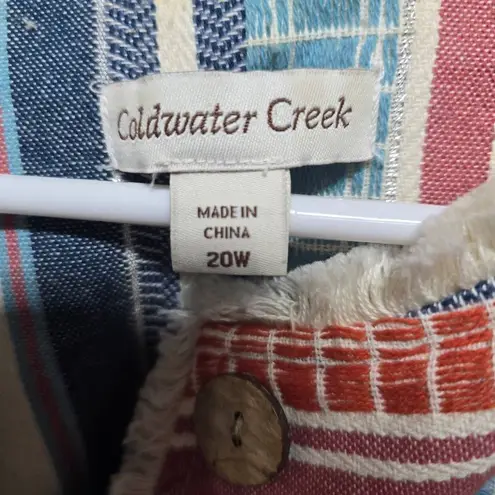 Coldwater Creek Multicolor Boho Fringe Tapestry Southwestern Jacket