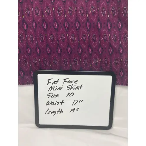 Fat Face Jennie Ikat Purple Patterned Mini Skirt 10