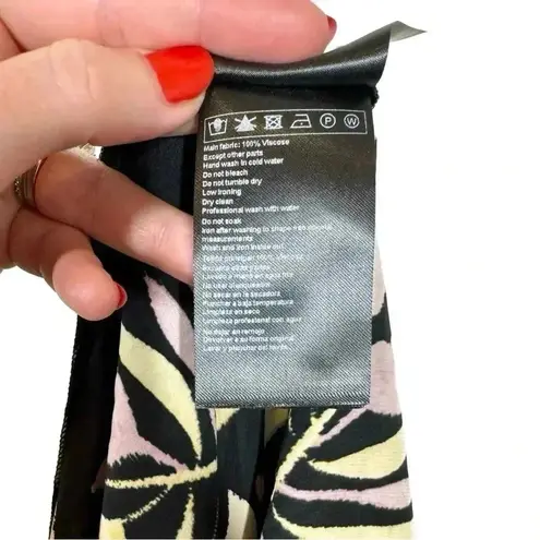 Ba&sh Crissy Leaf Print Wrap Midi Dress in Black Sz:1/Small