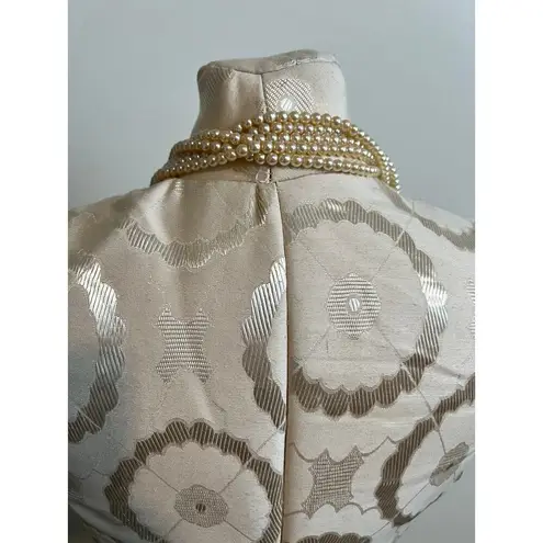 Faux Pearl and Studded Faux Diamond Costume Jewelry Necklace White