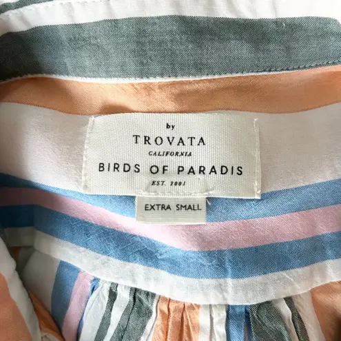 Trovata Birds of Paradis Della Button Down Shirt in Antibbes Stripe Size XS