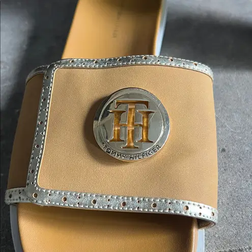 Tommy Hilfiger  Gold Slip On Open Toe Flip Flop - Image 5