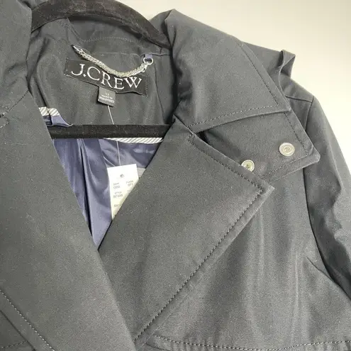 J.CREW New Icon Trench Coat Size 12 Black NEW Classic Preppy Modern Minimalist