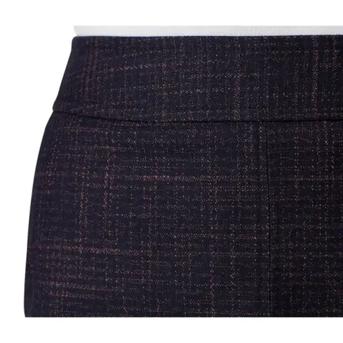See By Chloe Ink Navy Plaid Cotton Pencil Skirt Size 40