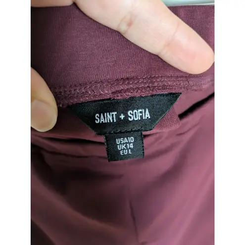 SAINT + SOFIA Maroon Red Apartment Pant Straight Leg Pull
