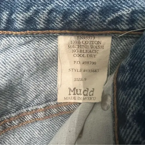 Mudd Vintage  Mid-Rise Light Blue Wash Raw Hem Flare Jeans Size 9