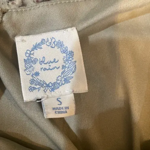 Blue Rain  Tan Mini Dress with White Accents